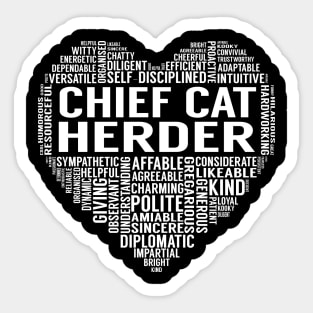 Chief Cat Herder Heart Sticker